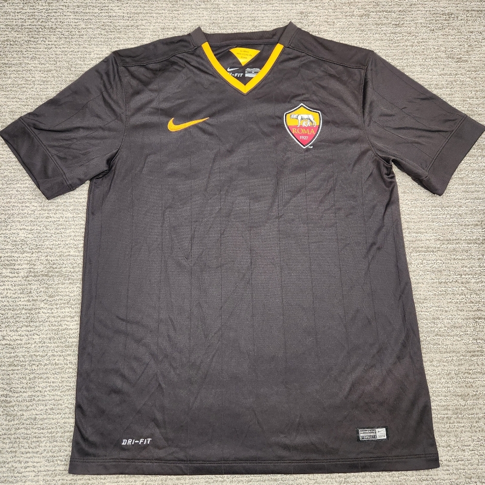 Nike Jersey Francesco Totti #10 Medium Roma 1927 Third 2014 Dri-Fit V-Neck Brown